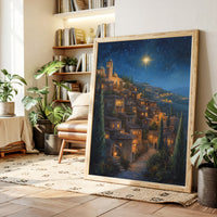 Starry Night Village Canvas Print - Enchanting Landscape Art - Gallery Canvas image 2