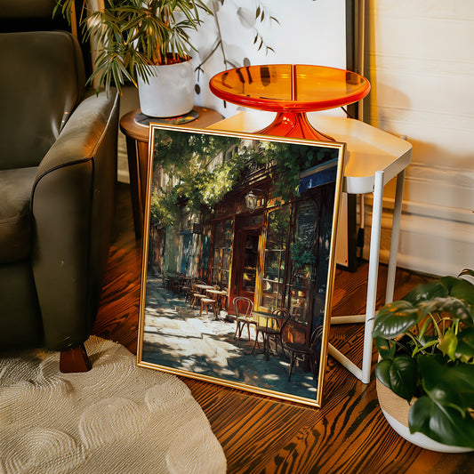 Sunlit Tables Awaiting Conversation