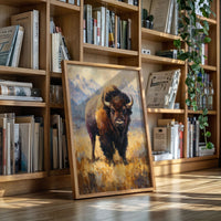 Majestic Bison in Golden Grasslands