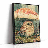 Sheltering Owl Beneath the Toadstool