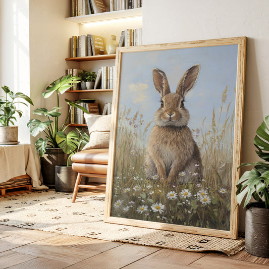 Charming Rabbit Portrait Canvas - Whimsical Animal Art - Gallery Canvas image 5