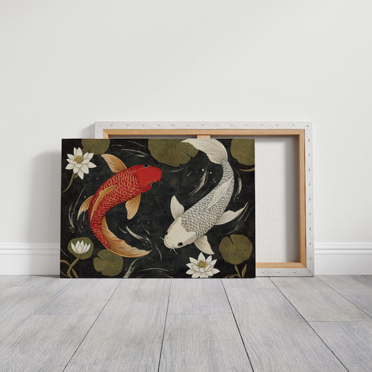 Koi Dance Among Midnight Lotuses