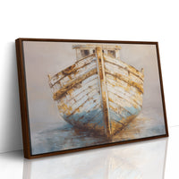 Weathered Hull Rests At Dawn