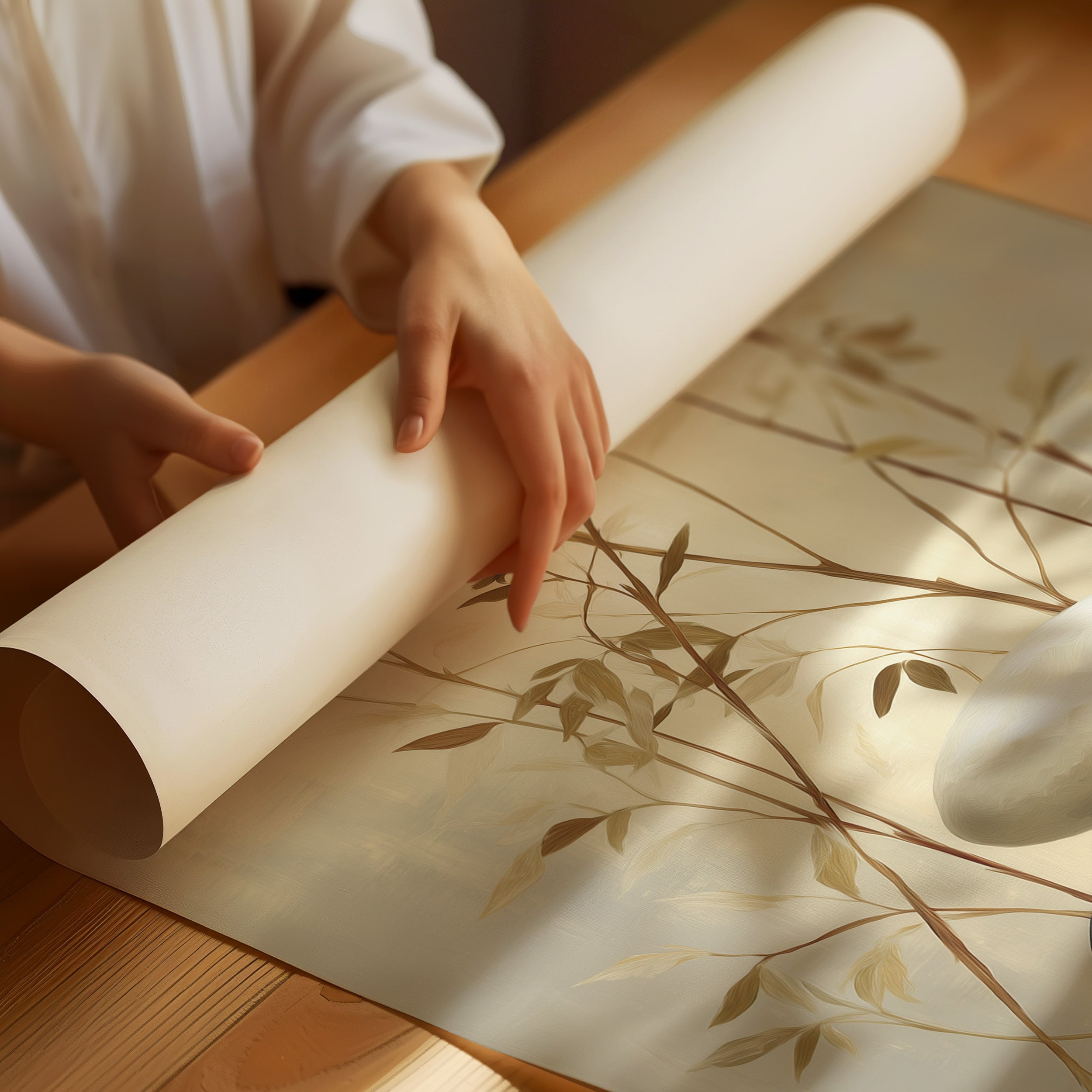 Stones Rest Among Bamboo Leaves