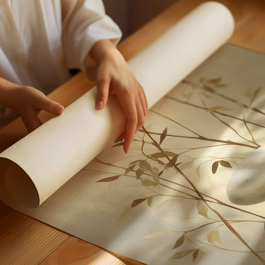 Stones Rest Among Bamboo Leaves