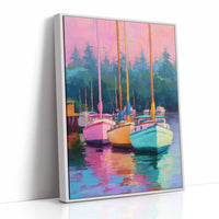 Pastel Fleet At Twilight Harbor
