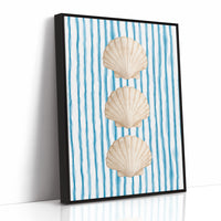Oceanic Rhythm: Shells Against Azure Streams