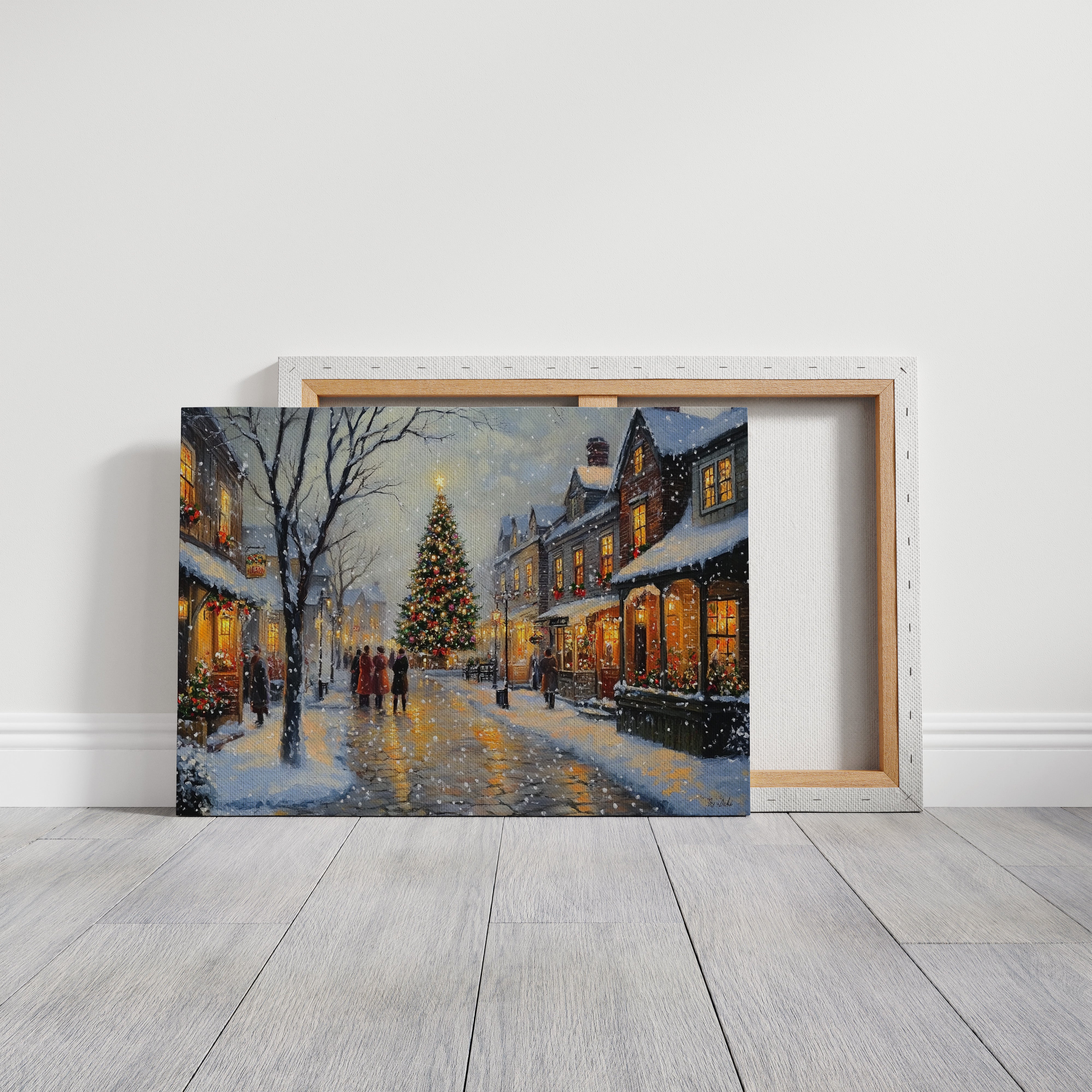 Snow Falls On Christmas Square