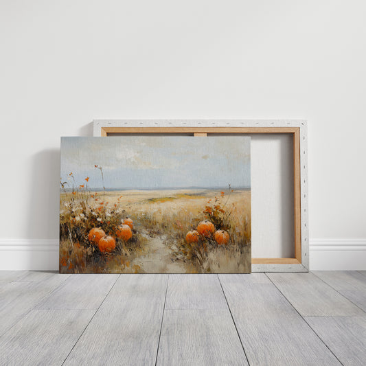 Pumpkins Rest In Golden Fields