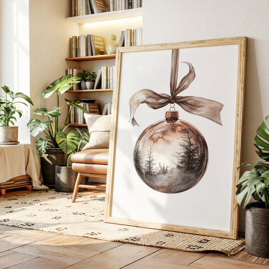 Rustic Forest Ornament Art Print - Woodland Holiday Decor - Gallery Canvas image 2