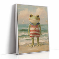 Seaside Frog In Striped Suit