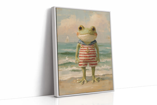 Seaside Frog In Striped Suit