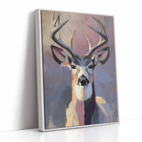 Majestic Gaze: Stag in Pastel Abstraction