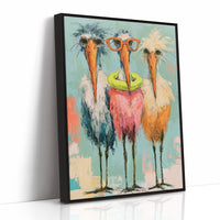 Nerdy Bird Trio: Storks in Sweaters and Specs