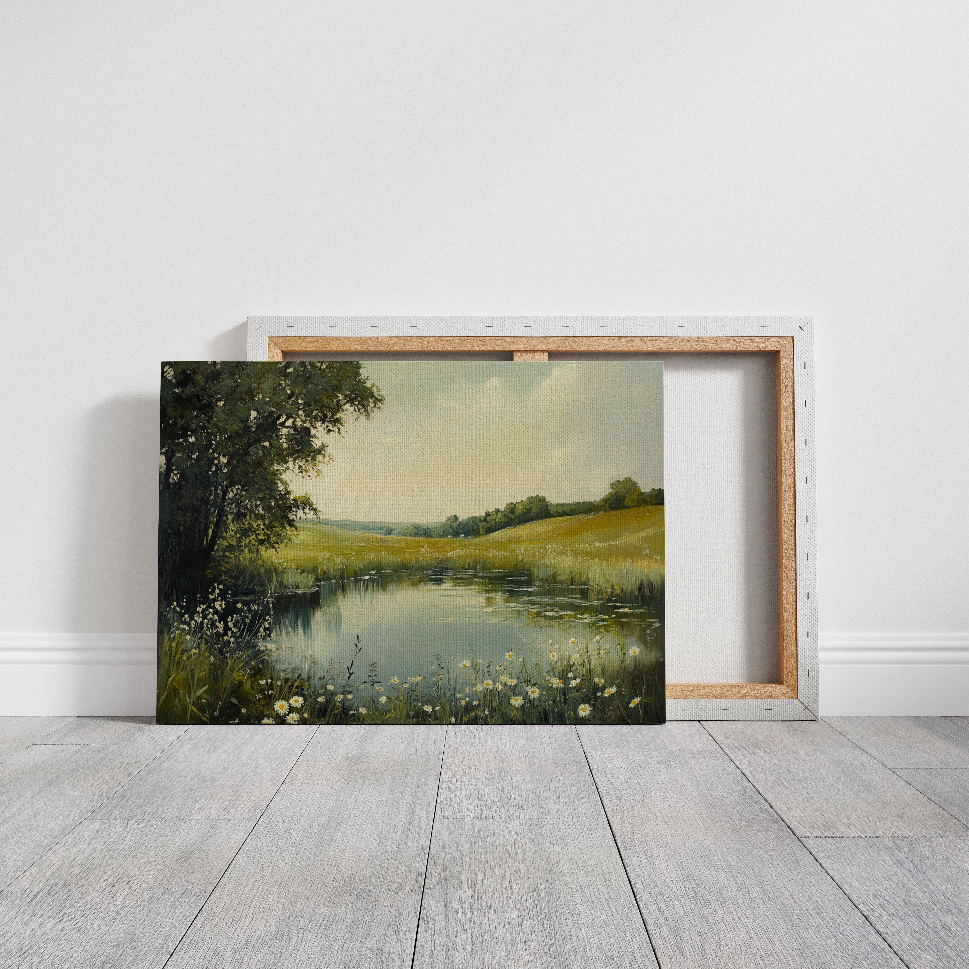 Daisies Dance By Summer's Pond