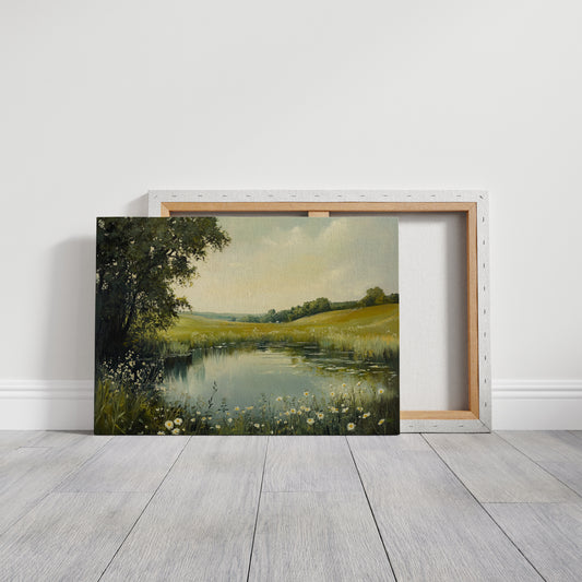 Daisies Dance By Summer's Pond