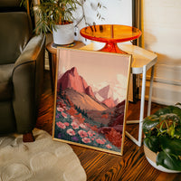 Mountains Embrace Their Floral Veil
