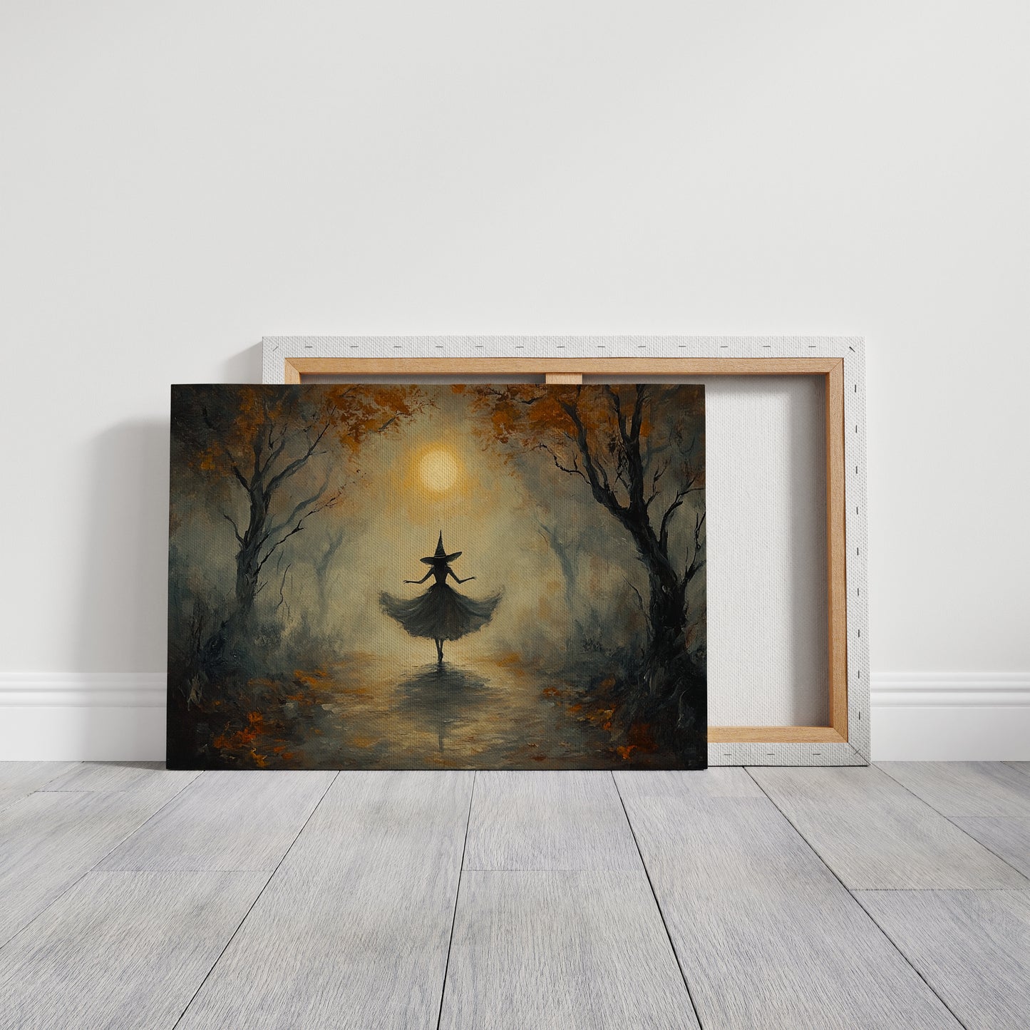 Moonlit Dance Through Autumn's Path