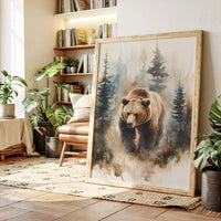 Majestic Bear Watercolor Print - Nature Wildlife Art - Gallery Canvas image 13