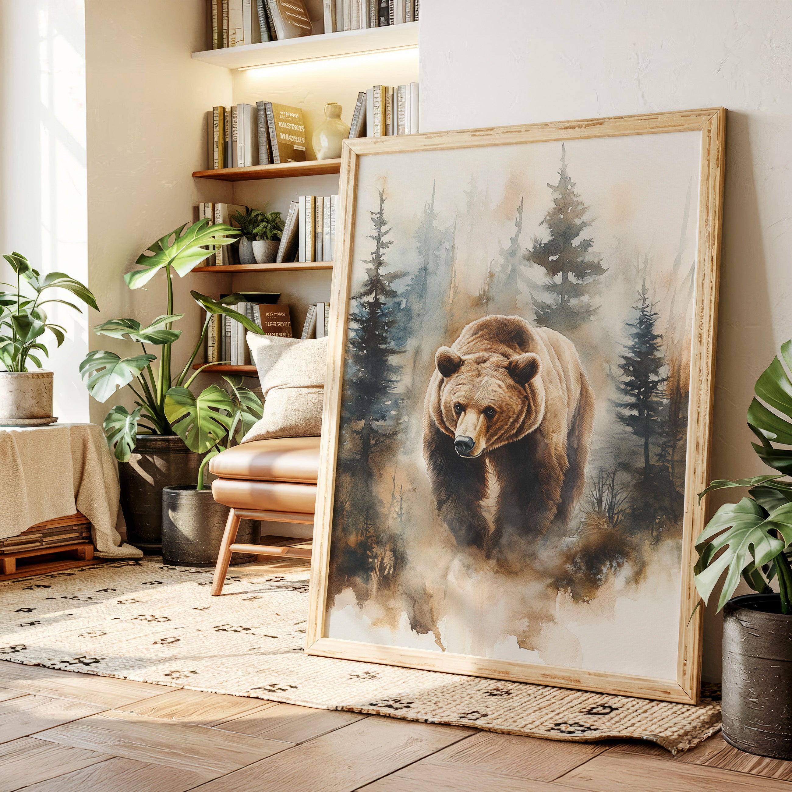 Majestic Bear Watercolor Print - Nature Wildlife Art - Gallery Canvas image 13