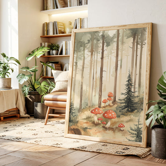 Enchanted Forest Mushroom Print - Whimsical Nature Art - Gallery Canvas image 5