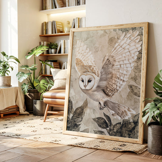 Barn Owl Watercolor Art Print - Nature Wildlife Decor - Gallery Canvas image 13