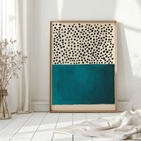Teal Block and Ink Dots