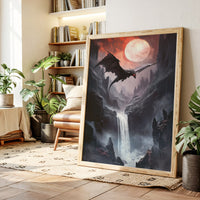 Dragon Over Moonlit Canyon - Fantasy Wall Art - Gallery Canvas image 15