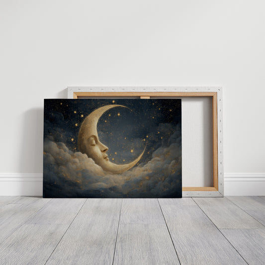 Crescent Dreams Among Starry Skies