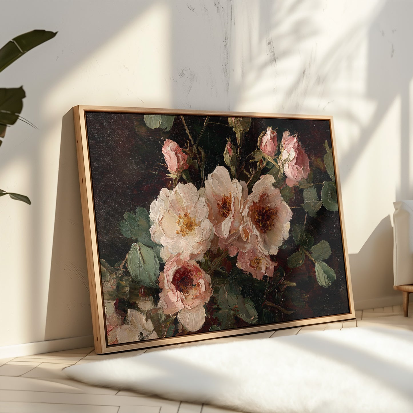 Blush Petals Dance In Lamplight