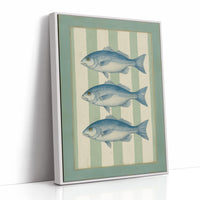 Coastal Blues On Mint Stripes