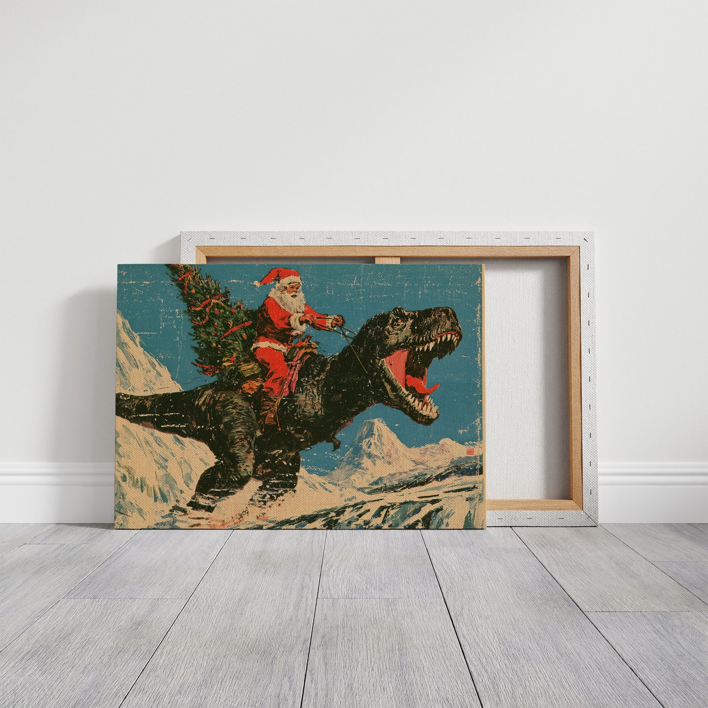 Santa Rides a T-Rex