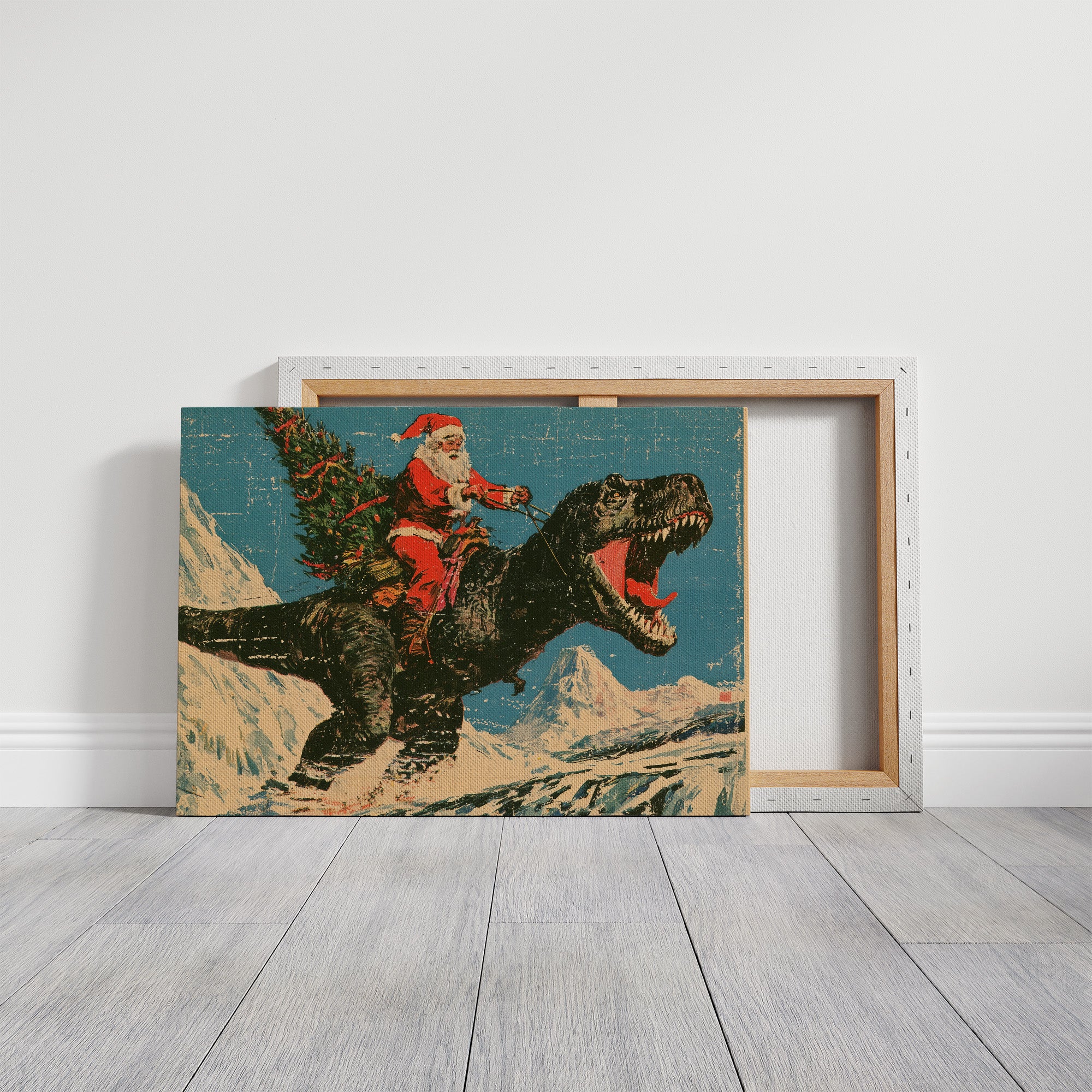 Santa Rides a T-Rex