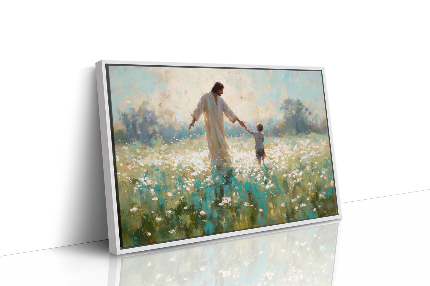 Ethereal Guidance Through Wildflower Fields