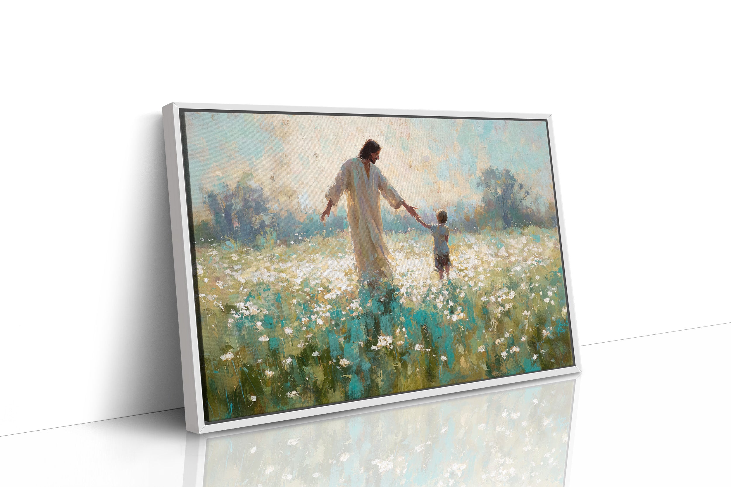 Ethereal Guidance Through Wildflower Fields