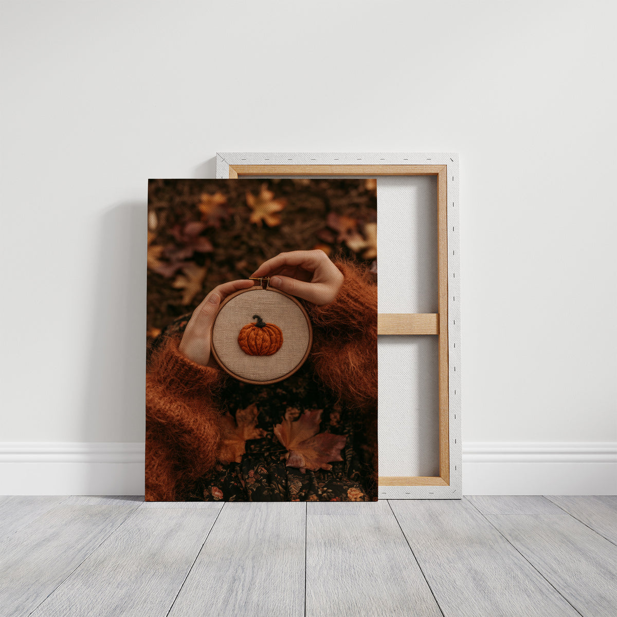 Hoop Dreams, Pumpkin Edition, gallery wrapped canvas print shown front on