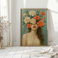 Flourish in Coral and Cream