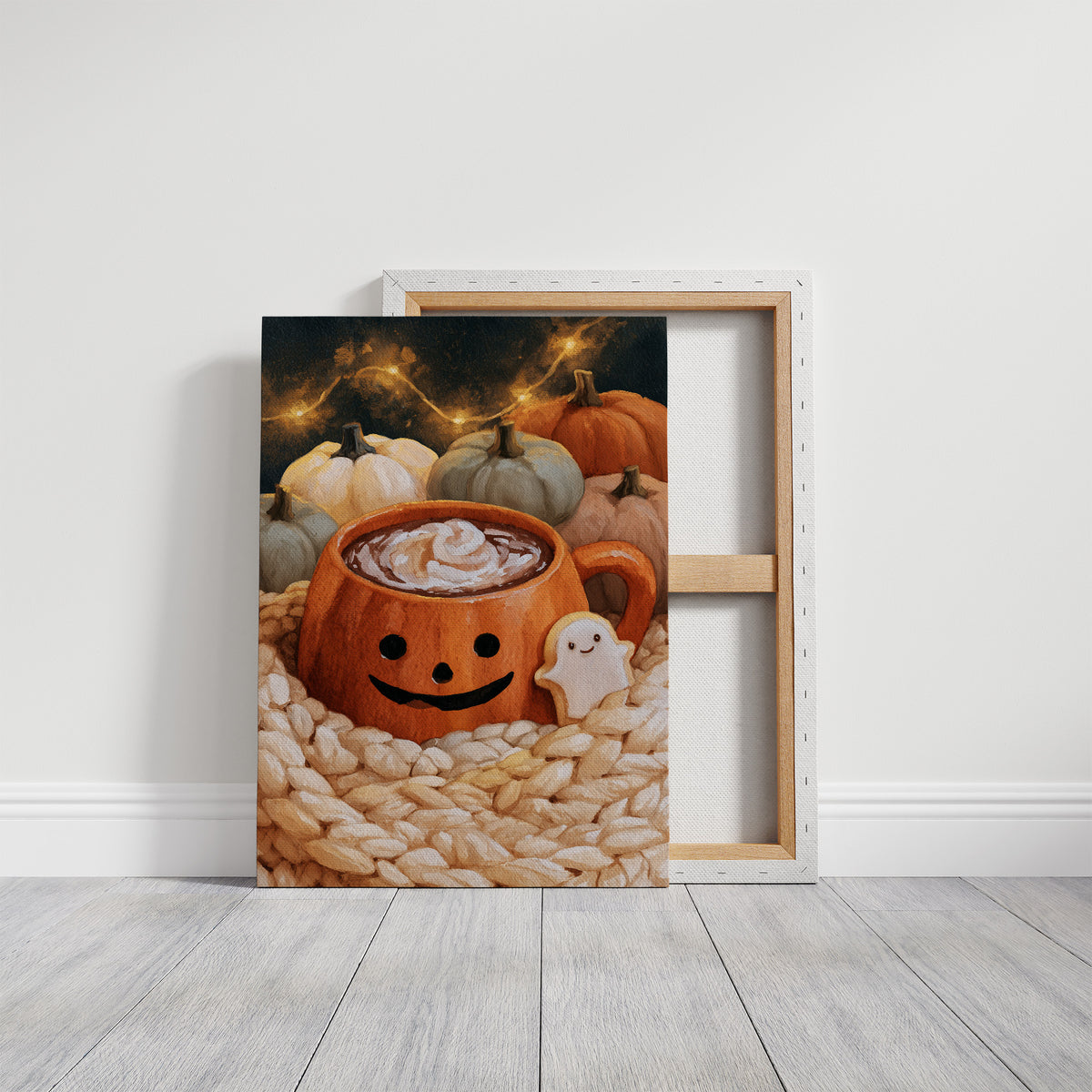 Mug Life: Jack O Latte Edition, gallery wrapped canvas print shown front on