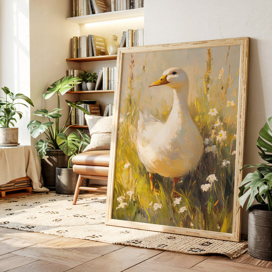 A Duck's Day Among Wildflowers