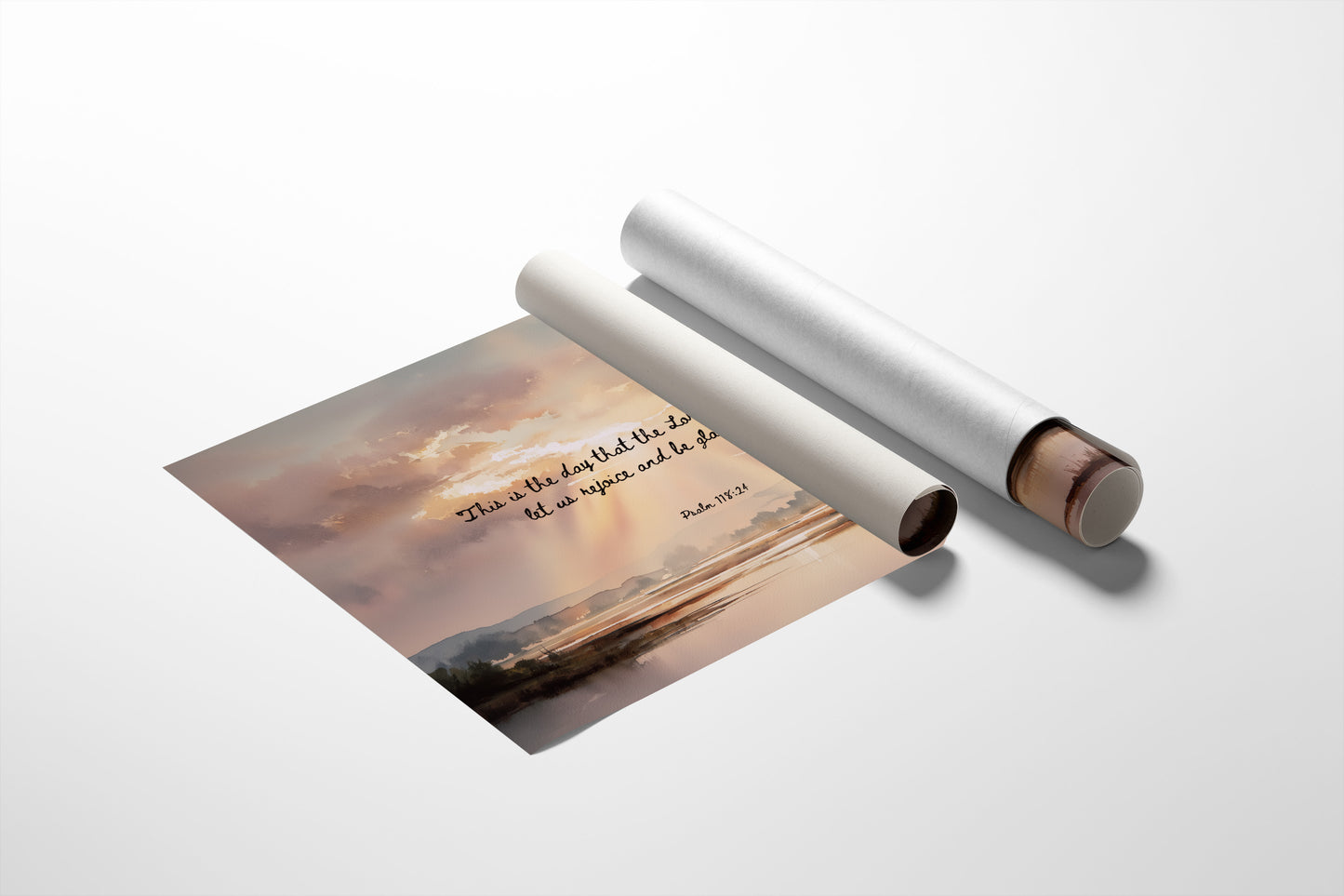 Scripture Glows Over Tranquil Waters