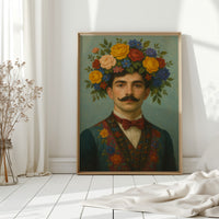 Floral Nobleman in Crimson Bowtie