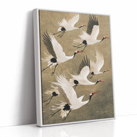 Elegant Japanese Crane Wall Art – Traditional Nature-Inspired Print