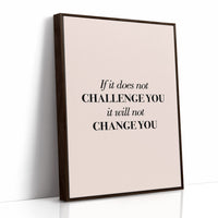 If It Does Not Challenge You It Will Not Change You