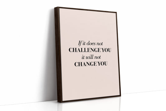 If It Does Not Challenge You It Will Not Change You
