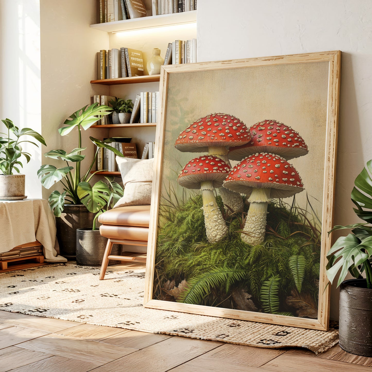 Crimson Mushrooms Emerge