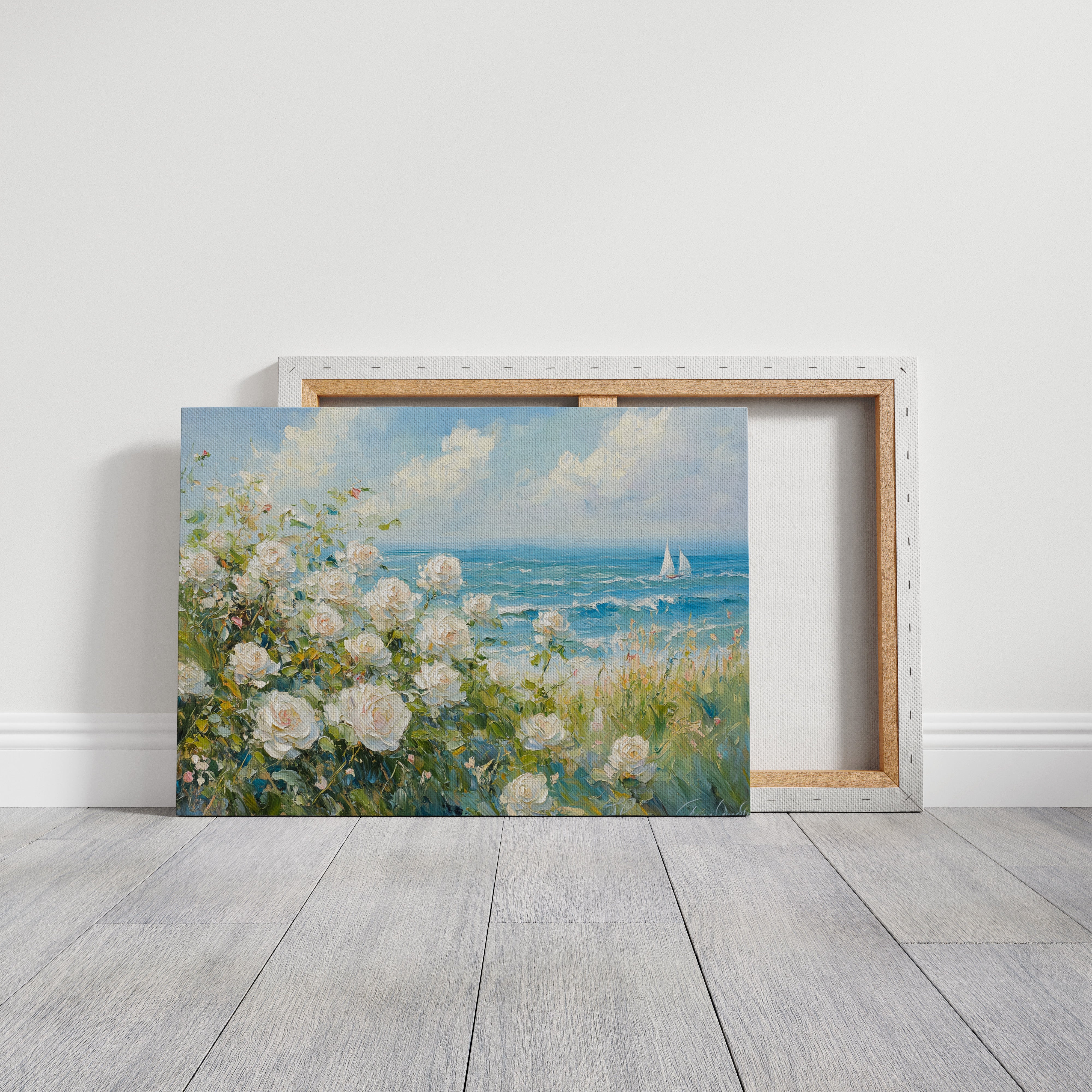 Coastal Roses Watch Sailboats Pass