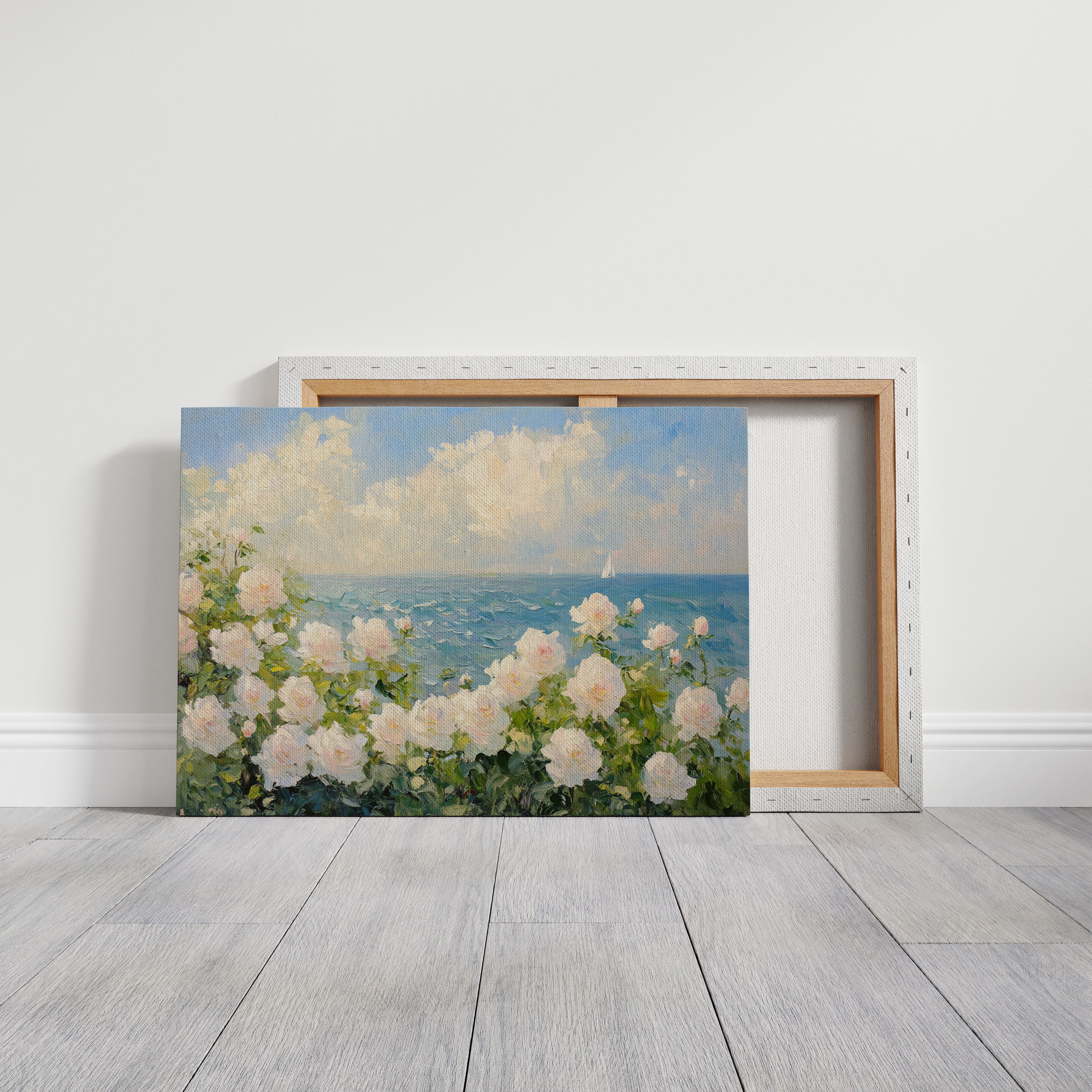 Coastal Roses Watch Distant Sails