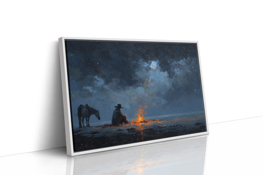 Moonlit Embers on the Prairie Horizon