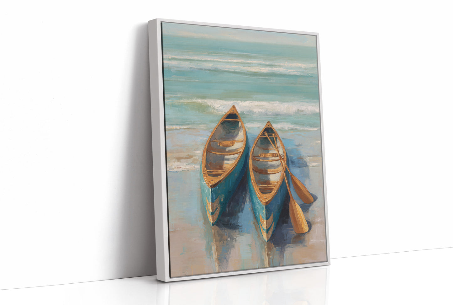 Canoes Rest On Misty Shores