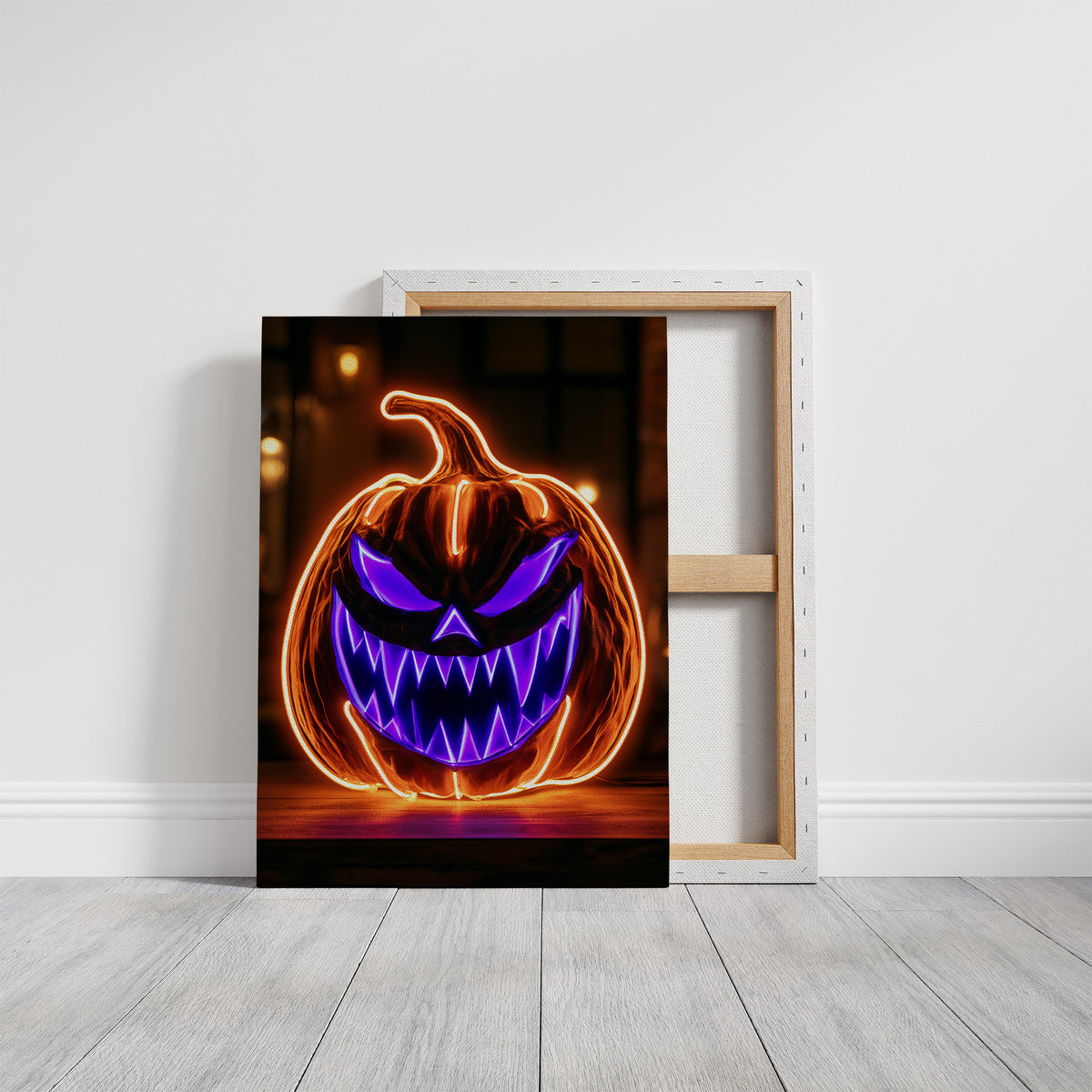 Neon Trouble Brewing, gallery wrapped canvas print shown front on